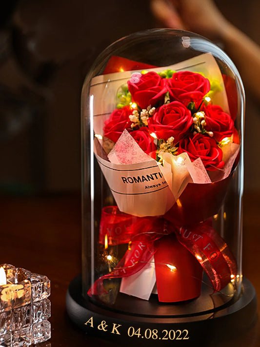 Custom Preserved Flower Glass Bottle