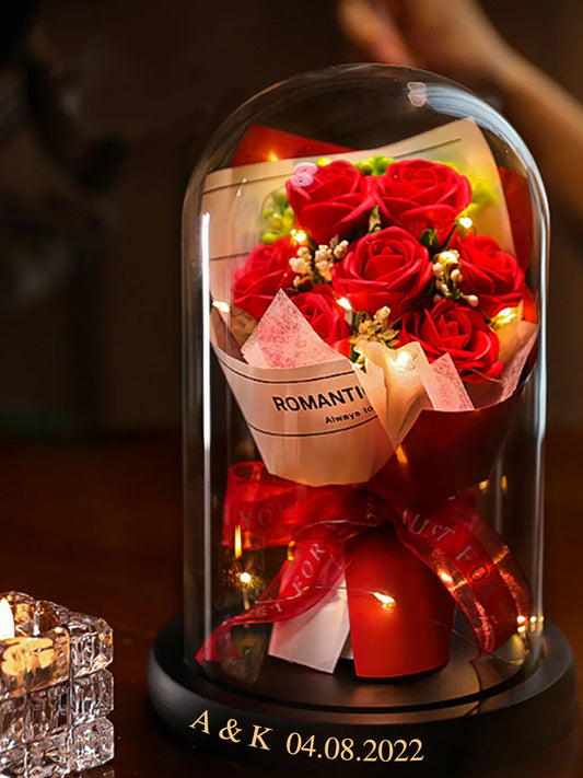 Custom Preserved Flower Glass Bottle