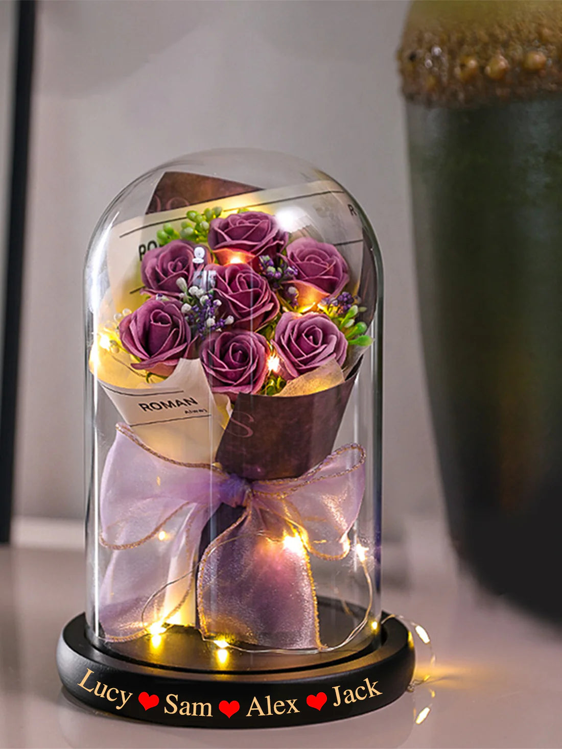 Custom Preserved Flower Glass Bottle